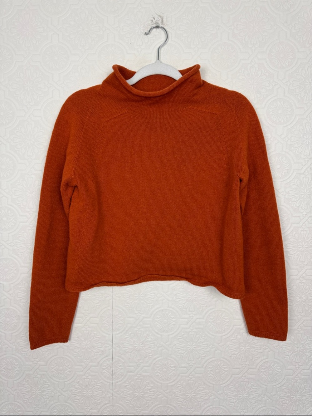 Max Mara Weekend Wool Angora Cashmere Blend Sweater Orange Cropped Medium